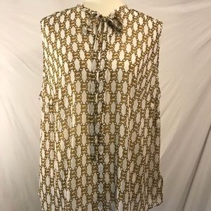 Michael Kors Gold and White Blouse